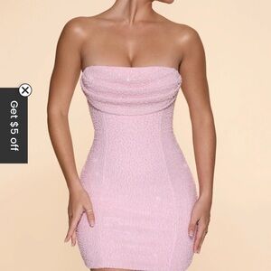 Oh Polly Pink Strapless Dress